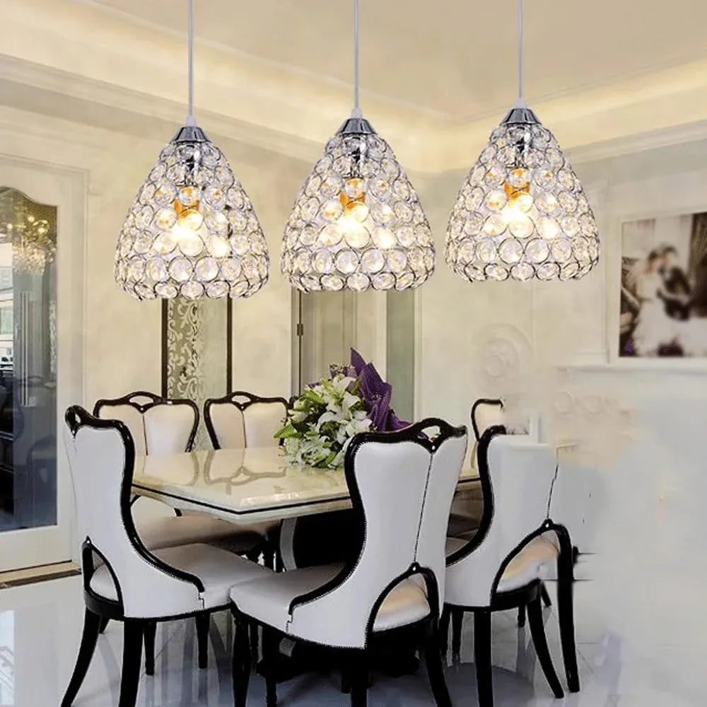 Audara-4-inch Crystal Pendant Light: A Small-Sized Decorative Light Fixture Suitable for Installation in Various Spaces. Easily Complements Bohemian, European, and Other Styles.