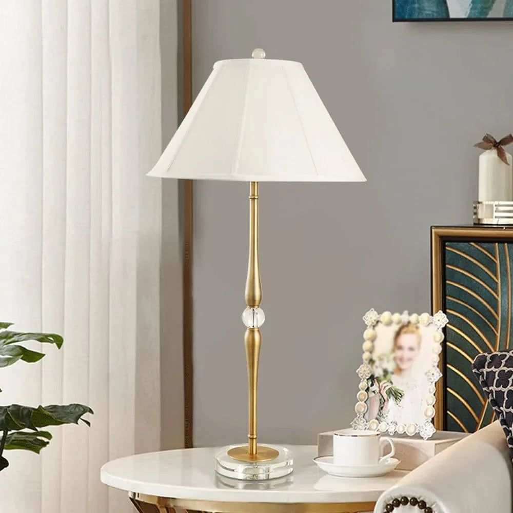 Audara-European Luxury Model Room Bedroom Bedside Desk Light Creative Living Room Counter Study Room Desk Lamp Simple Fabric Crystal Table Lamp Villa Restaurant Hotel Front Desk Coffee Shop Lighting Fixture