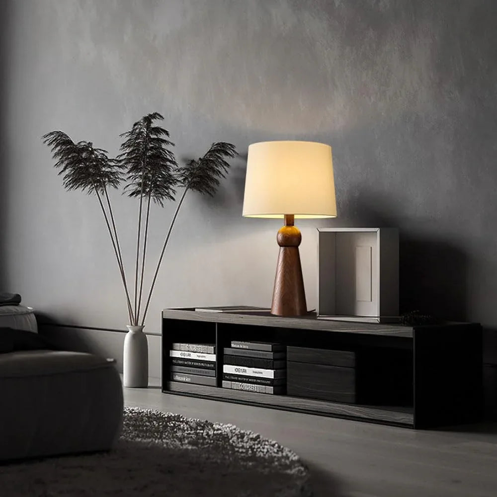 Audara-Warm Creative Bedroom Bedside Living Room Desk Light Simple Romantic Fabric Wooden Desk Lamp Office Apartment Dormitory Table Lamp Restaurant Coffee Shop Sample Room Lighting Fixture