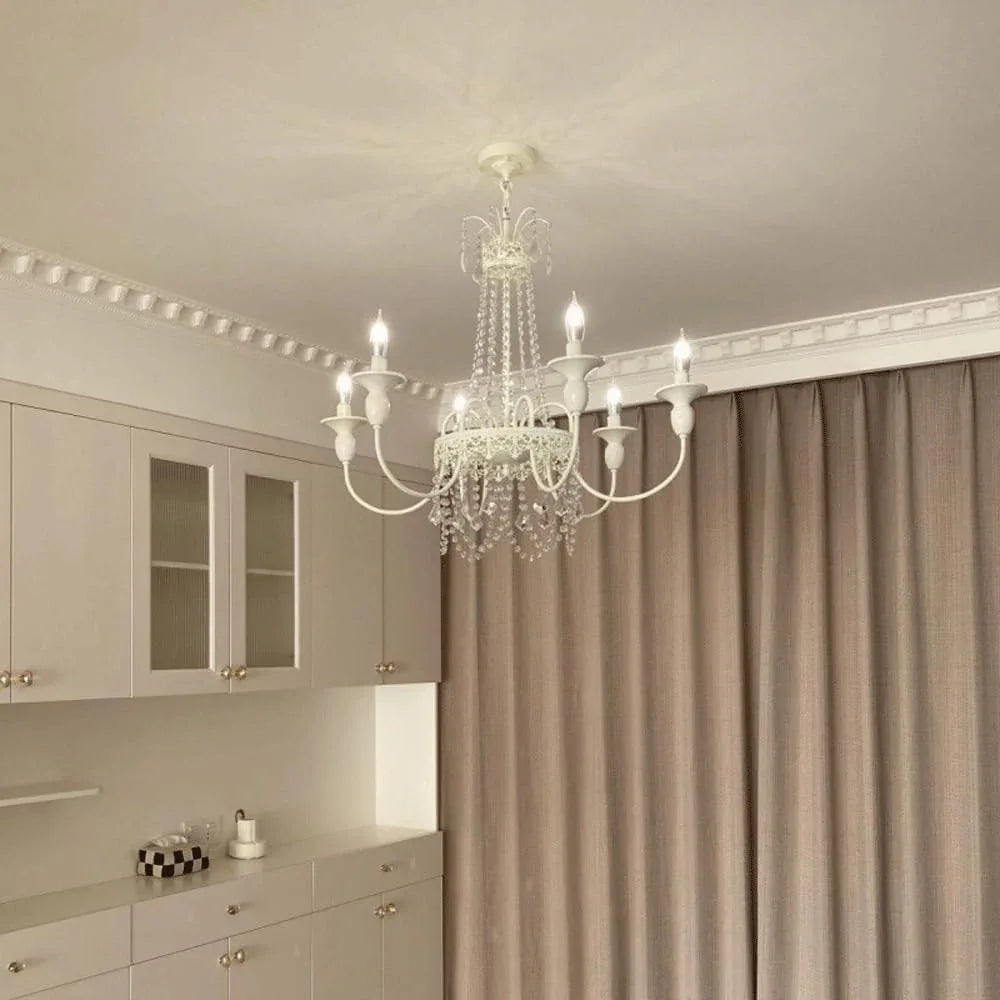 Audara-33-inch Crystal Chandeliers In Candlestick Style Can Be Installed In Various Spaces Such As Bedrooms, Hotels, And Kitchen Islands. Chandeliers For Living Rooms: Semi-flush Mount Round Chandelie