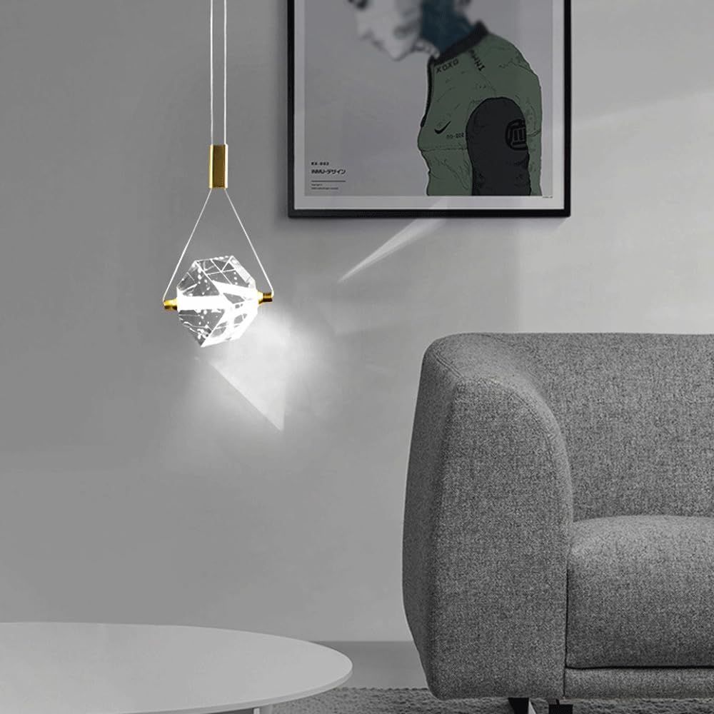 Audara-Small Crystal Pendant Light With Metallic Copper Accents, A Bedroom Bedside Decorative Lamp That Cleverly Blends Minimalist And Bohemian Styles. Suitable For Dining Rooms, Living Rooms, Entrywa