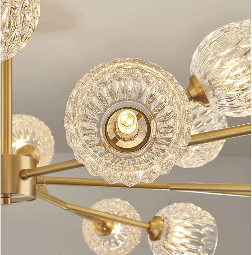Audara-32-inch Crystal Chandeliers European Modern-Style Chandeliers for Living Rooms, Bedrooms, Studies, Hotels, and Kitchen Islands Ceiling Light Glass Chandelier