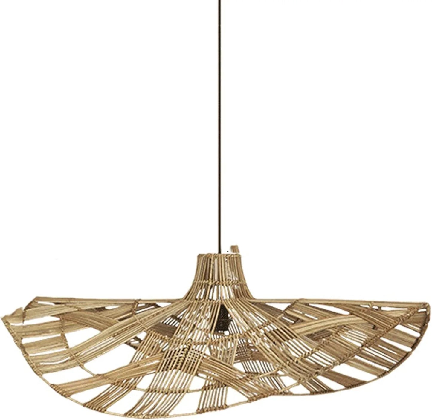 Audara-32in Woven Rattan Pendant Light Bohemian Wabi-Sabi Style Multi-Functional Ceiling Light Fixture Suitable for Bedrooms, Hotels, Study Rooms, Dining Areas, Entryways, and More Retro Lamp
