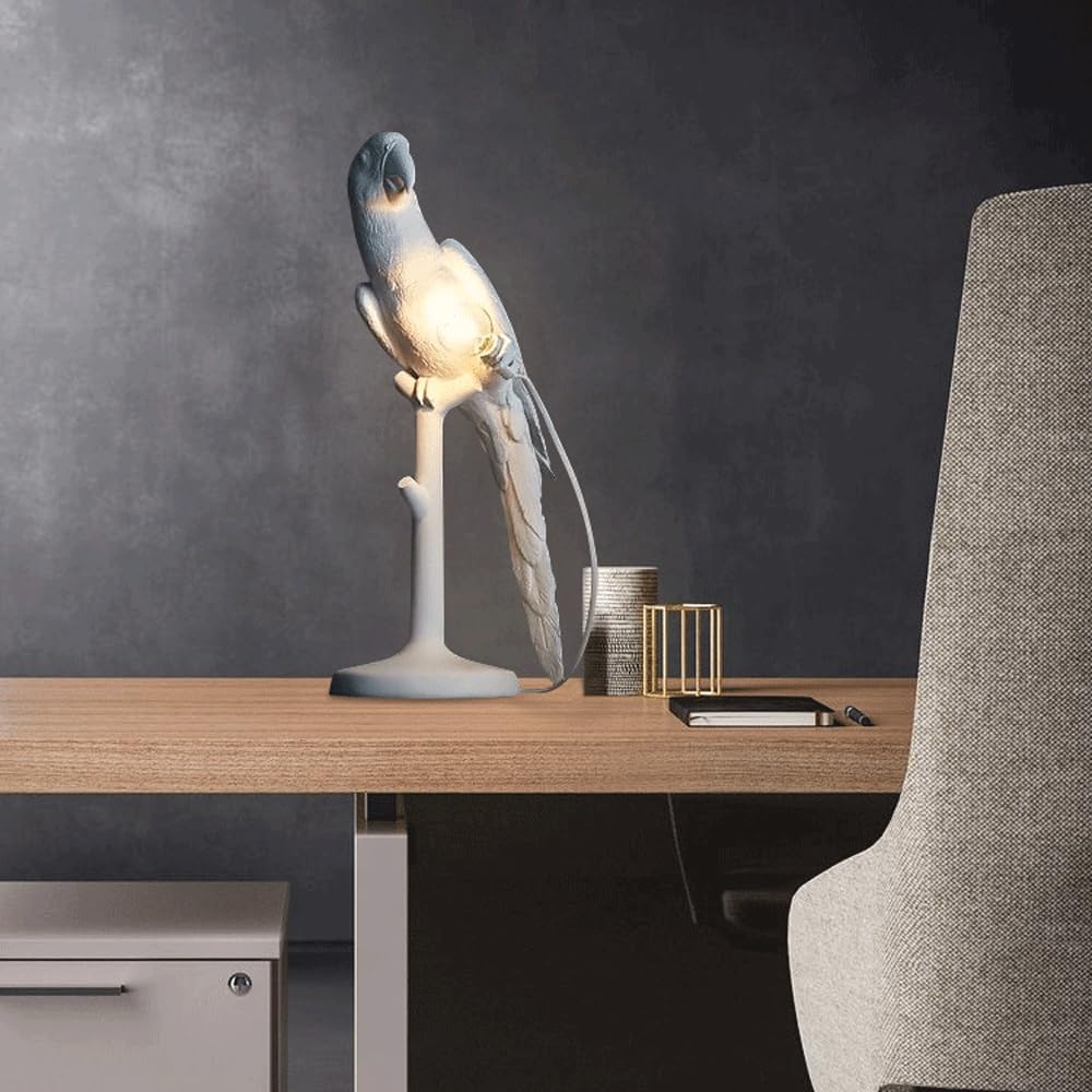 Audara-Scandinavian Creative Parrot Resin Desk Light Simple Bedroom Bedside Living Room Desk Lamp Cupboard Study Teahouse Table Lamp Clubhouse Villa Restaurant Coffee Shop Lighting Fixture