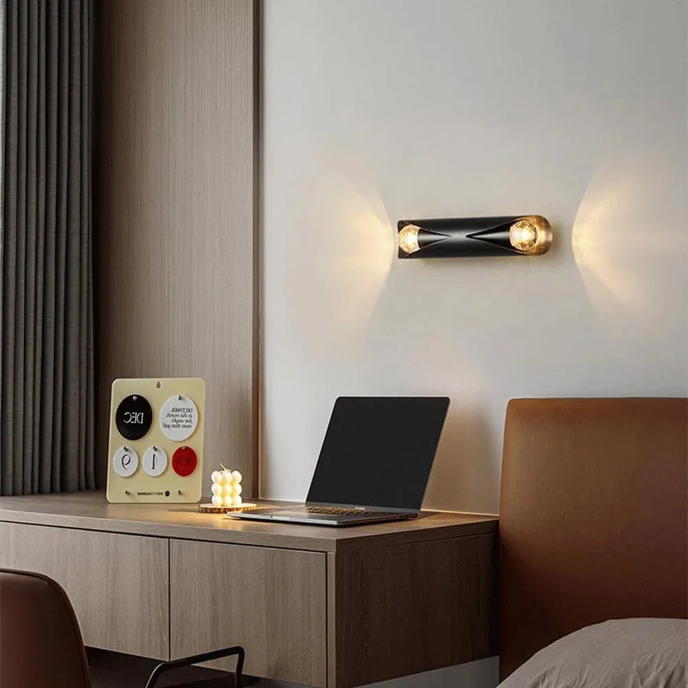 Audara-Post-Modern Light Luxury Wall Lamp Simple Full Copper Wall Lights Bedroom Bedside Living Room Sconces Creative Personality Bar Mounted Lighting Fixture