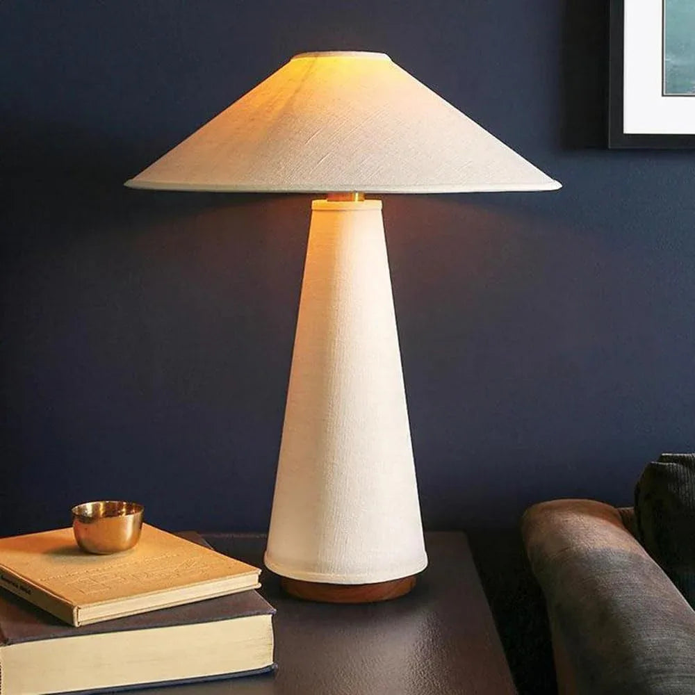 Audara-American Handmade Hotel Room Desk Light Warm French White Fabric Desk Lamp Children's Room Bedroom Bedside Table Lamp Office Coffee Shop Farmhouse B&B Villa Lighting Fixture