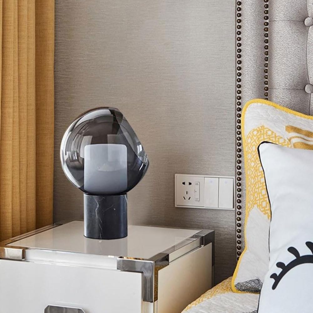 Audara-Simple Luxury Hotel Living Room Sofa Desk Light Postmodern Creative Marble Glass Desk Lamp Villa Restaurant Model House Backdrop Lighting Fixture Study Room Bedroom Table Lamp