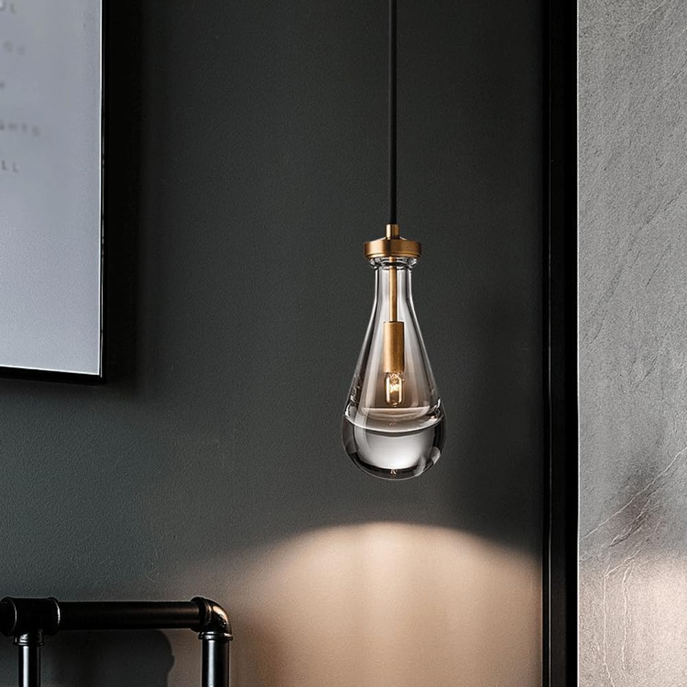 Audara-This 4.7-inch Crystal Pendant Light Features A Retro Industrial Style And Is Suitable For Various Settings Including Bedrooms, Hotels, Studies, Restaurants, Cafes, Kitchens, Islands, And Entryw