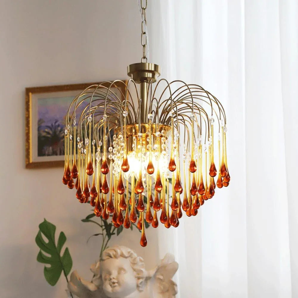 Audara-22-inch Crystal Chandeliers Can Be Installed in Various Spaces Such As Bedrooms, Hotels, and Kitchen Islands. Glass Chandelier for Living Room in Minimalist European Style.