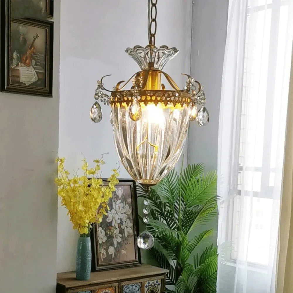 Audara-11-inch Crystal Chandelier Suitable for Various Spaces Such As Bedrooms, Hotels, and Kitchen Islands Semi-Flush Mount Small Chandeliers for Living Rooms
