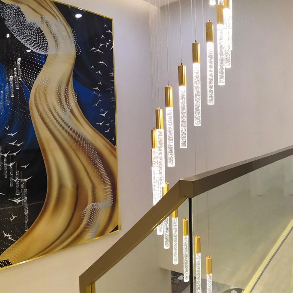 Audara - Suspension Luxe Pivotante Villa Appartement Source de Lumière Multiple Spot Cristal Lustre Hôtel Centre Commercial Comptoir de Réception Restaurant Café Ferme Rustique Luminaire