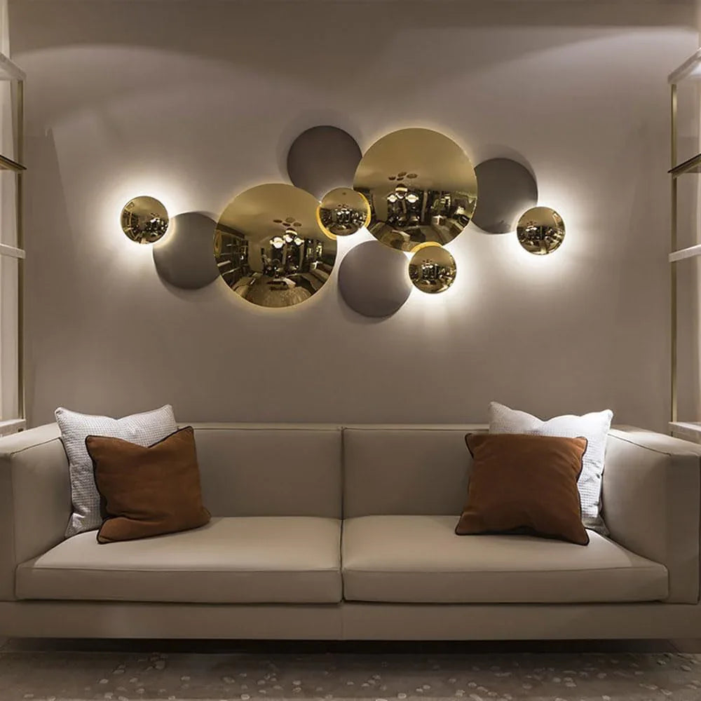 Audara-Nordic Light Luxury Large Aluminum Wall Lamp Modern Simple Villa Living Room Backdrop Wall Lights Luxury Hotel Bedroom Bedside Wall Sconces Suitable For High-end Restaurant Cafe Lighting Fixture