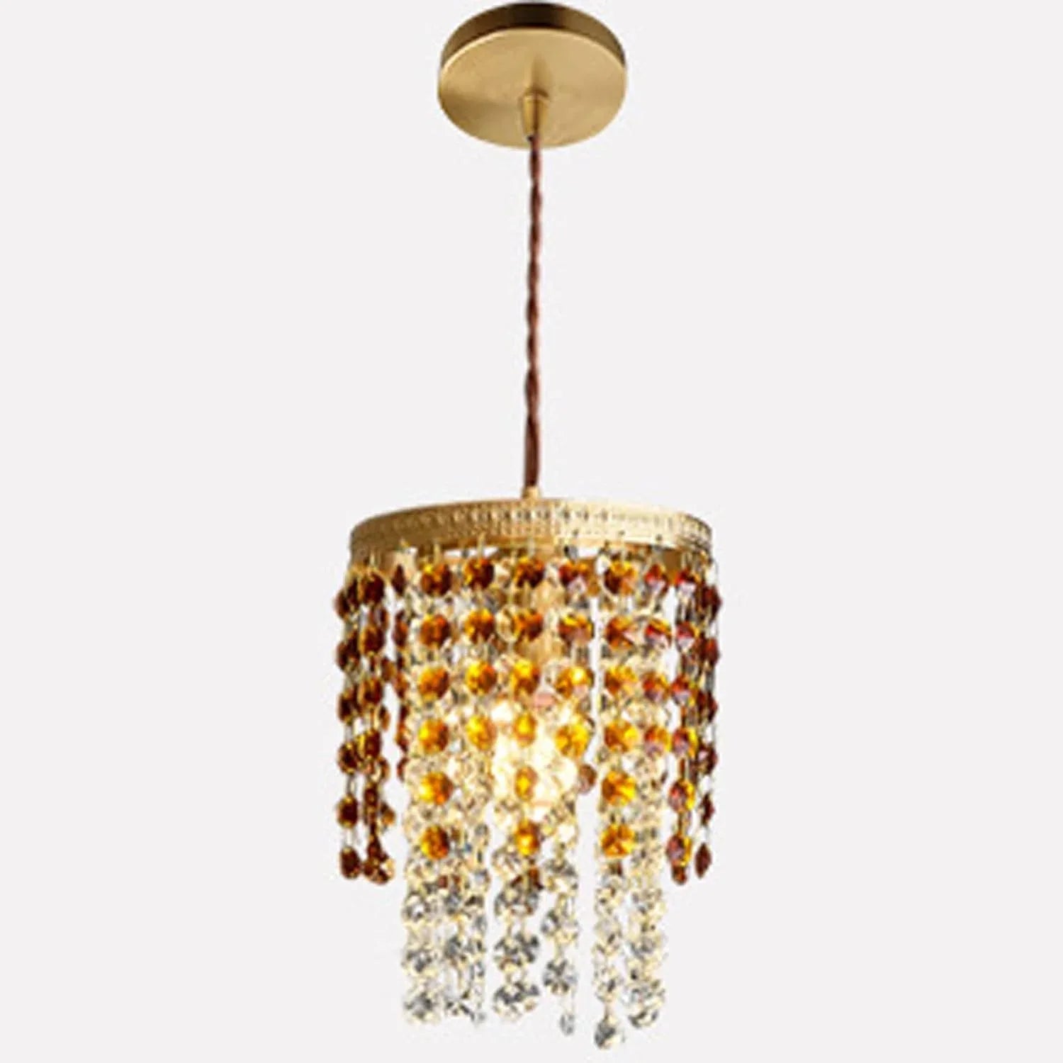Audara-Crystal Pendant Light, 6 Inches in Size, Small Hanging Decorative Light Fixture, Modern Minimalist Style, Bohemian Style, Suitable for Bedrooms, Hotels, Kitchens, Islands, Entryways, Etc.