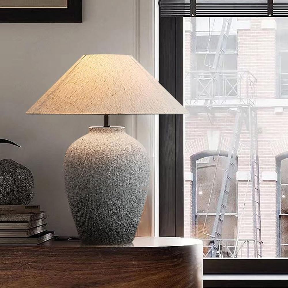 Audara-Chinese Vintage Farmhouse Rural Desk Light Light Luxury Elegant Pottery Jar Desk Lamp Hotel Front Desk Coffee Shop Restaurant Table Lamp Mall Villa Mall Front Desk Lighting Fixture