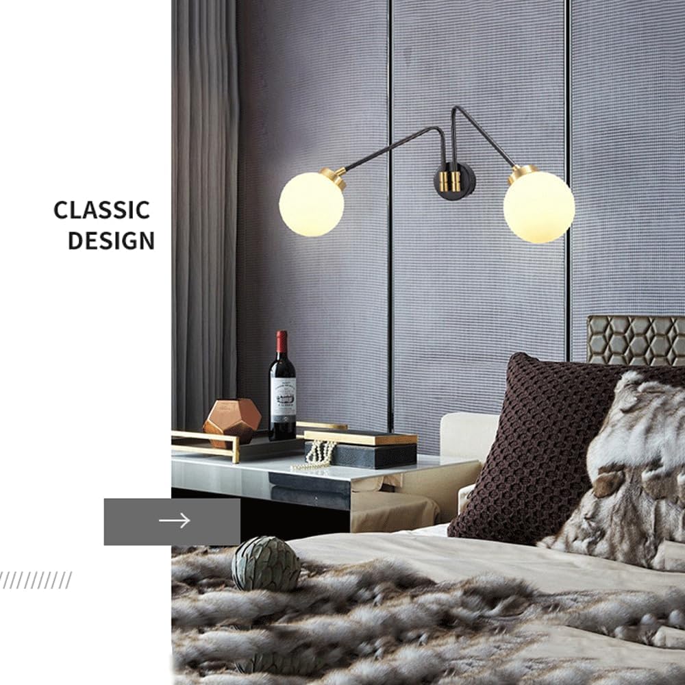 Audara-Scandinavian Simple Wall Lamp Living Room Study Bedroom Wall Lights Rotating Cafe Glass Sconces Aisle Corridor Ambience Mounted Lighting Fixture