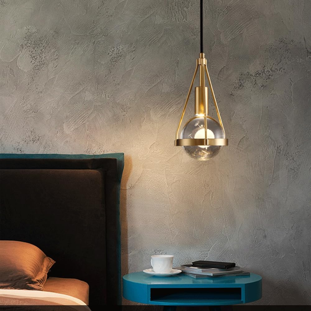 Audara-Creative Crystal Pendant Light, 5-inch Diameter, Small Hanging Decorative Light Fixture, Modern Minimalist and Bohemian Style, Suitable for Bedrooms, Hotels, Kitchens, Islands, Entryways, Etc.