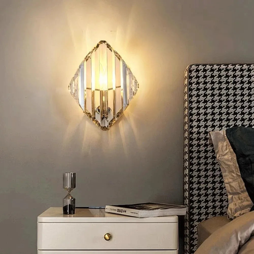 Audara-Light Luxury Crystal Wall Lamp Postmodern Bedroom Living Room Wall Lights Simple Scandinavian Background Wall Stairs Sconces Hotel Aisle Bedside Mounted Lighting Fixture