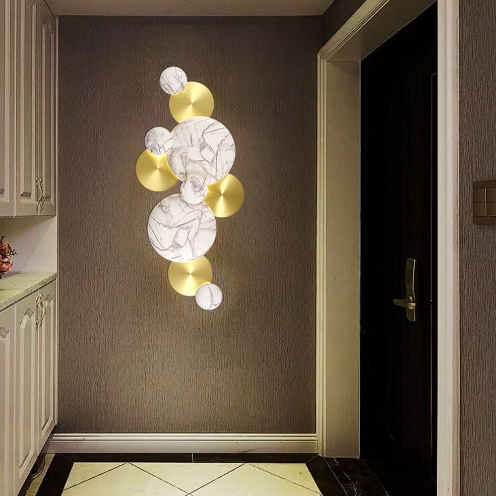 Audara-Nordic Creative Aluminum Wall Lamp Simple Light Luxury Luxury Bedroom Bedside Wall Lights 39.3in Villa Hall Background Wall Study Wall Sconces Suitable for Hotel Entrance Lighting Fixture