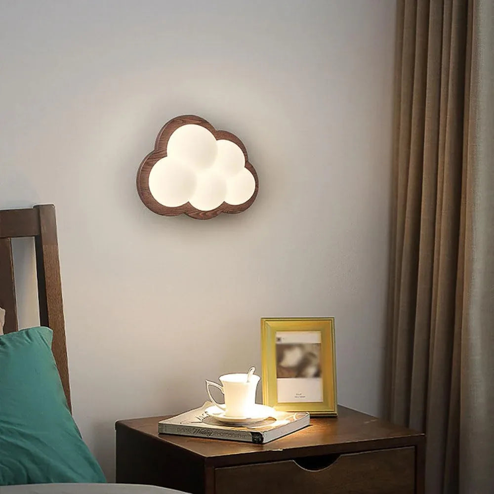 Audara-Modern Creative Solid Wood Wall Lamp Nordic Simple Children's Bedroom Bedside Wall Lights LED Tricolor Full Spectrum Eye Protection Wall Sconces Suitable for Study Hallway Lighting Fixture