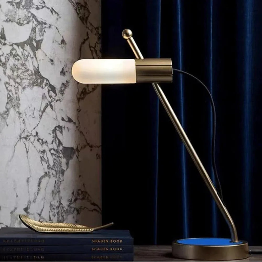 Audara-Modern Simple Office Designer Desk Light Personality Creative White Glass Desk Lamp Warehouse Living Room Bedroom Study Table Lamp Home Hotel Cafe Model Room Decoration Lighting Fixture