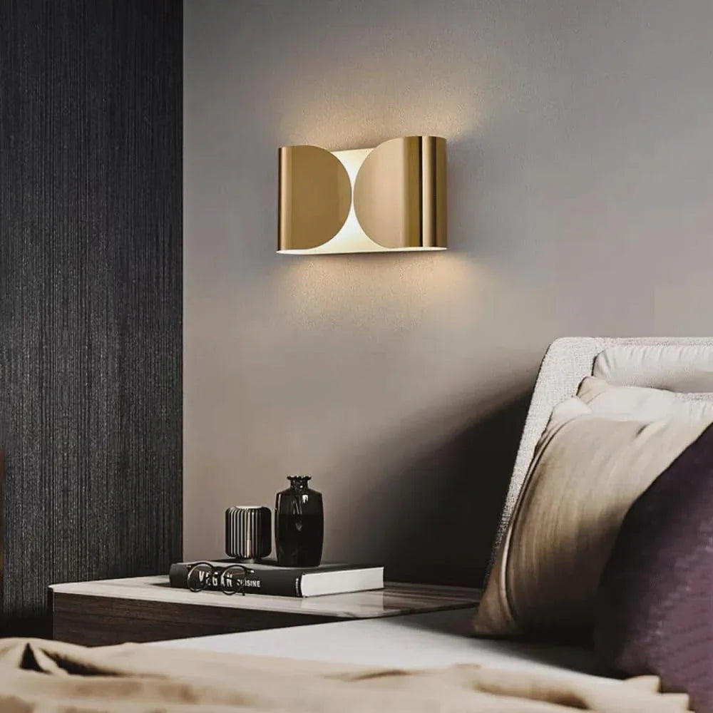 Audara-Scandinavian Stainless Steel Wall Lamp Designer Model Home Light Luxury Wall Lights Living Room Corridor Decorative Sconces American Industrial Style Art Mounted Lighting Fixture