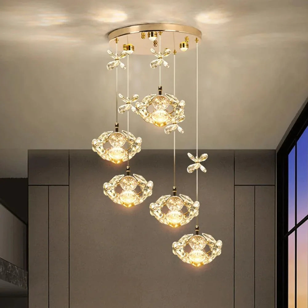 Audara-Crystal Pendant Light, 7.5in. Creative Mini Pendant Lights. Suitable for Modern, Minimalist, Bohemian, and European Styles. Ideal for Bedrooms, Hotel Kitchens, Islands, Entryways, Etc.