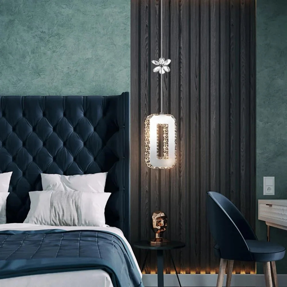 Audara-Crystal Pendant Light, 5-inch Creative Mini Pendant Lights, Suitable for Modern Minimalist, Bohemian, and European Styles, Ideal for Bedrooms, Hotel Kitchens, Islands, Entryways, Etc.