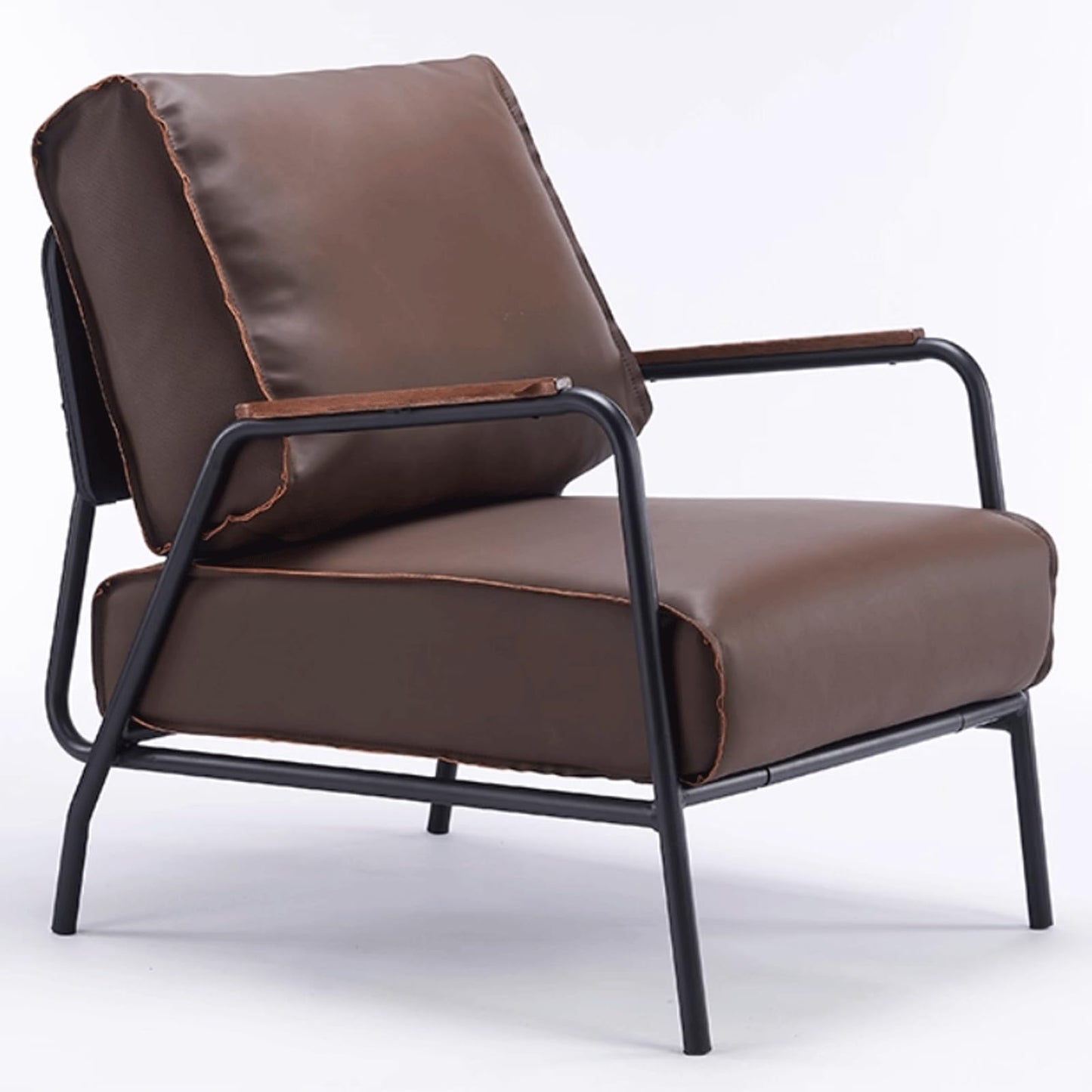 Audara-33 inch Leisure backrest Sofa Chair, Single Bench Orange Wooden armrest Oversized Accent Chair, Detachable backrest Design, Metal Frame, Suitable for Living Room, Bedroom, Reading Room