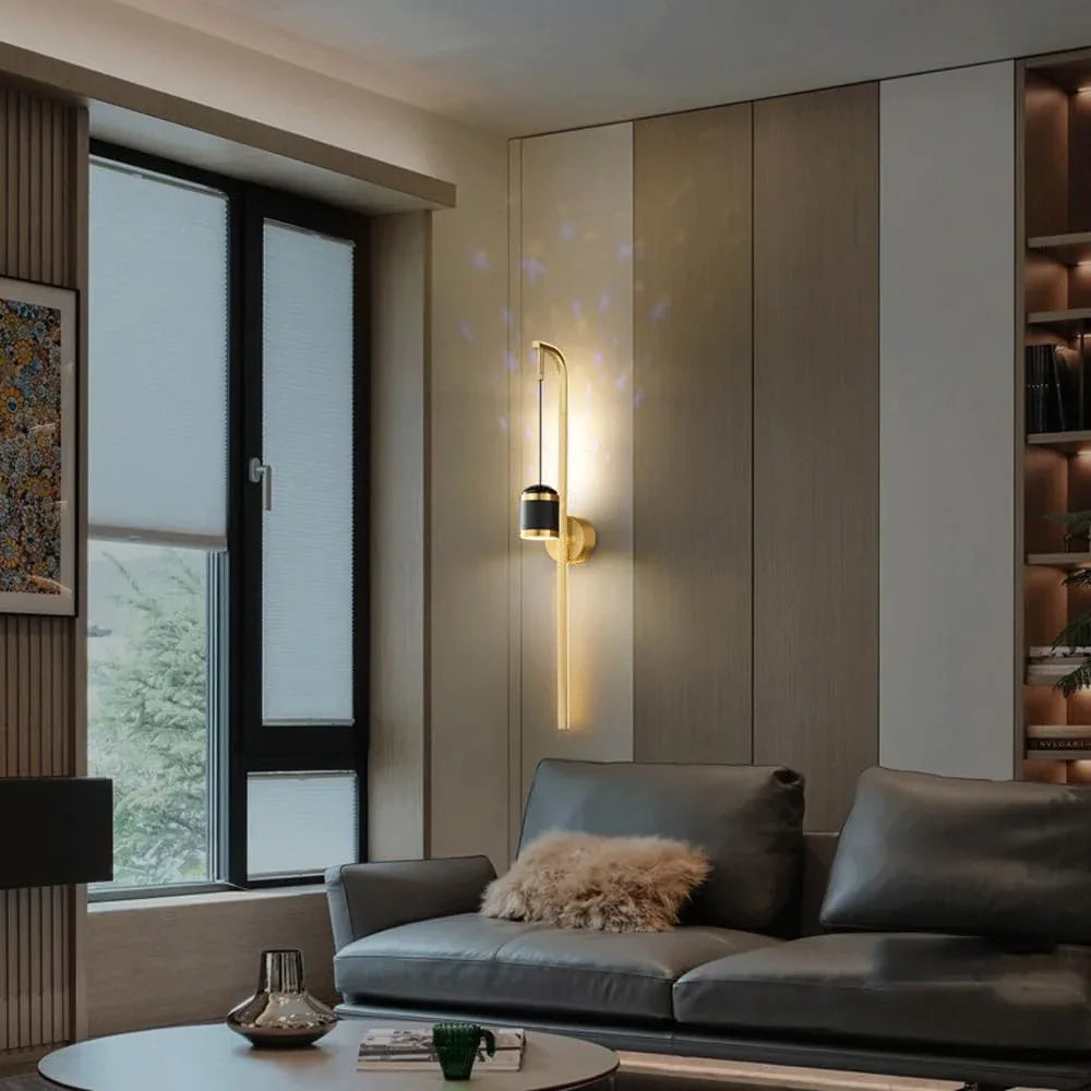 Audara-Postmodern Scandinavian Full Copper Wall Lamp Bedroom Bedside Ambient Wall Lights Creative Study Room Decorative Sconces Aisle Corridor Entrance Mounted Lighting Fixture