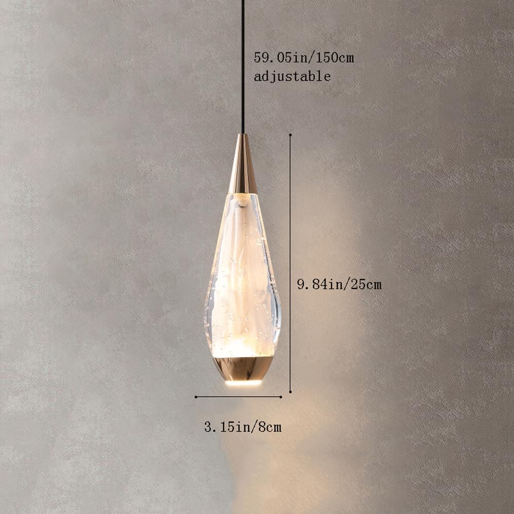 Audara-Crystal Pendant Light, 3-inch Cone Pendant Lamp, Suitable for Various Settings Such As Bedrooms, Hotels, Studies, Restaurants, Cafes, Kitchen Islands, and Entryways.
