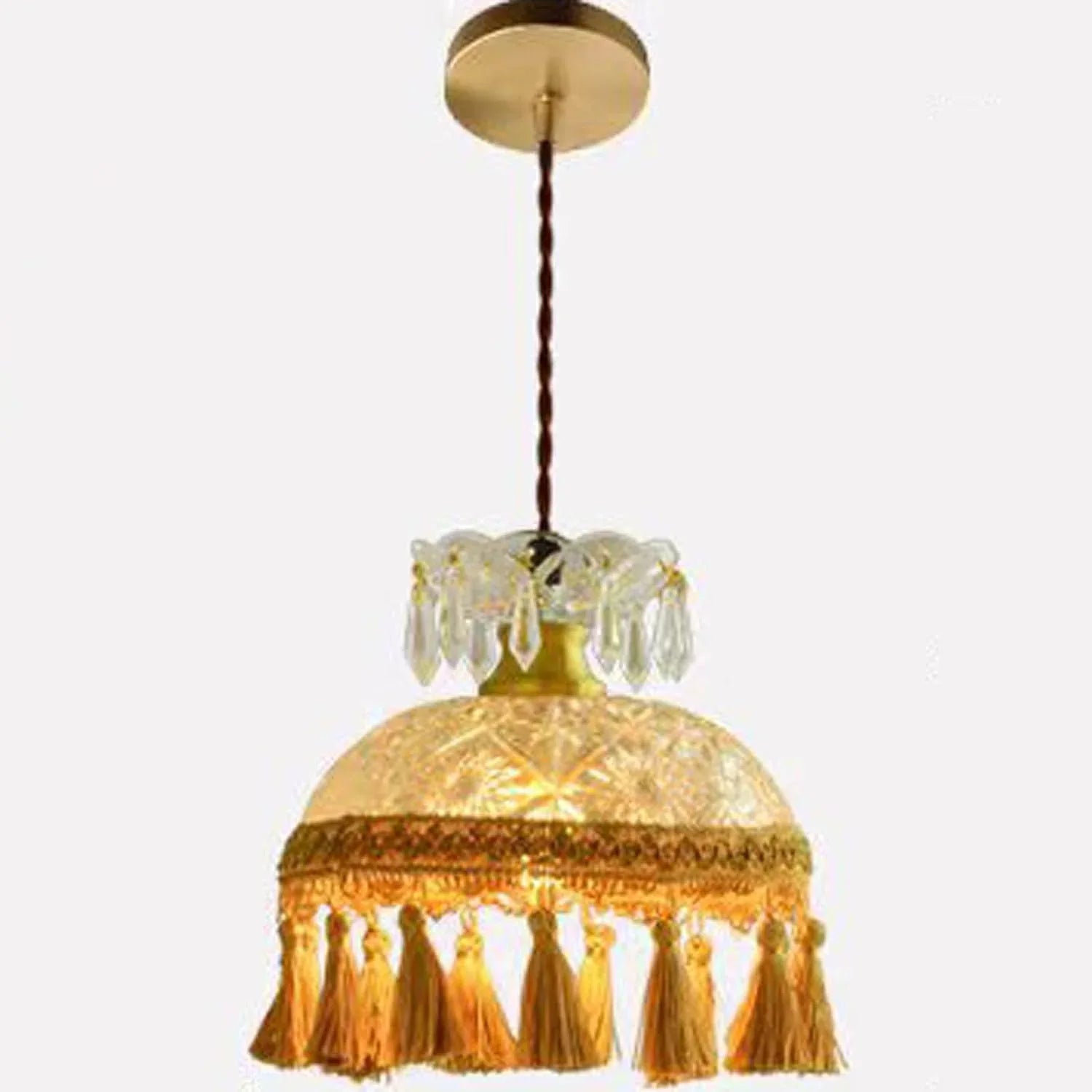 Audara-7-inch Crystal Pendant Light, Decorative Lighting Fixture, Bohemian Style, European Minimalist Style, Suitable for Bedrooms, Hotel Entryways, Kitchen Islands, and Other Scenarios.