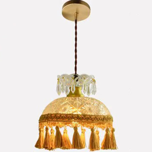Audara-7-inch Crystal Pendant Light, Decorative Lighting Fixture, Bohemian Style, European Minimalist Style, Suitable for Bedrooms, Hotel Entryways, Kitchen Islands, and Other Scenarios.