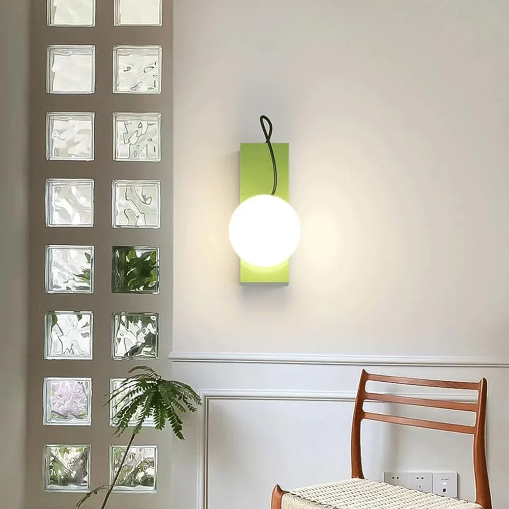 Audara-Scandinavia Cream Wind Ball Wall Lamp Bedroom Bedside Removable Wall Lights Postmodern Scandinavia Full Copper Sconces Living Room Bedroom Single Head Mounted Lighting Fixture