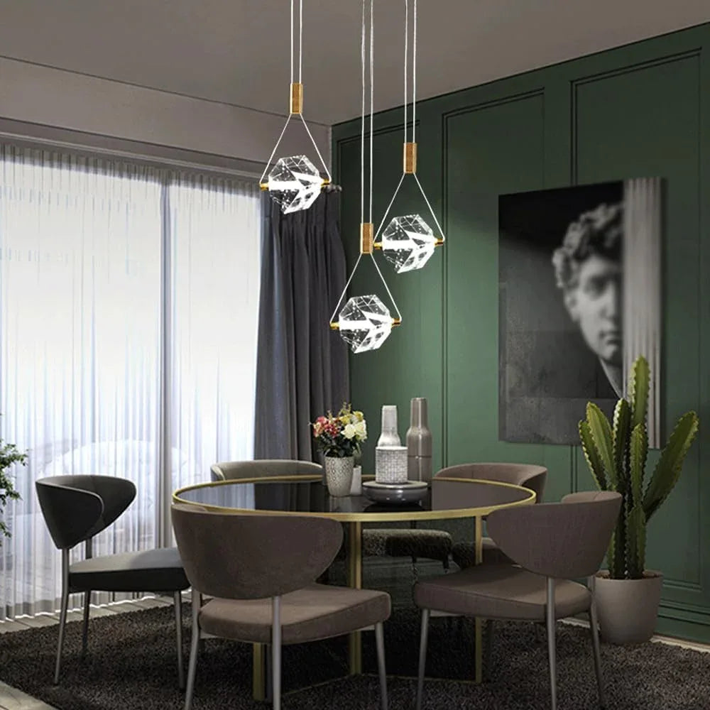 Audara-Small Crystal Pendant Light With Metallic Copper Accents, A Bedroom Bedside Decorative Lamp That Cleverly Blends Minimalist And Bohemian Styles. Suitable For Dining Rooms, Living Rooms, Entrywa