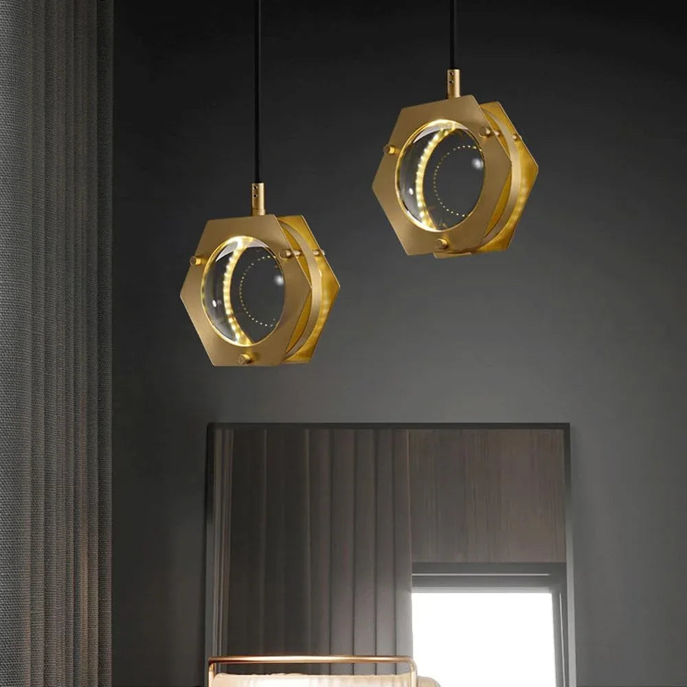 Audara-6-inch Crystal Pendant Light, A Bohemian-style Brass Lamp With A Crystal Ball Design, Suitable For Various Spaces Including Bedrooms, Hotels, Studies, Living Rooms, Kitchen Islands, And Entrywa