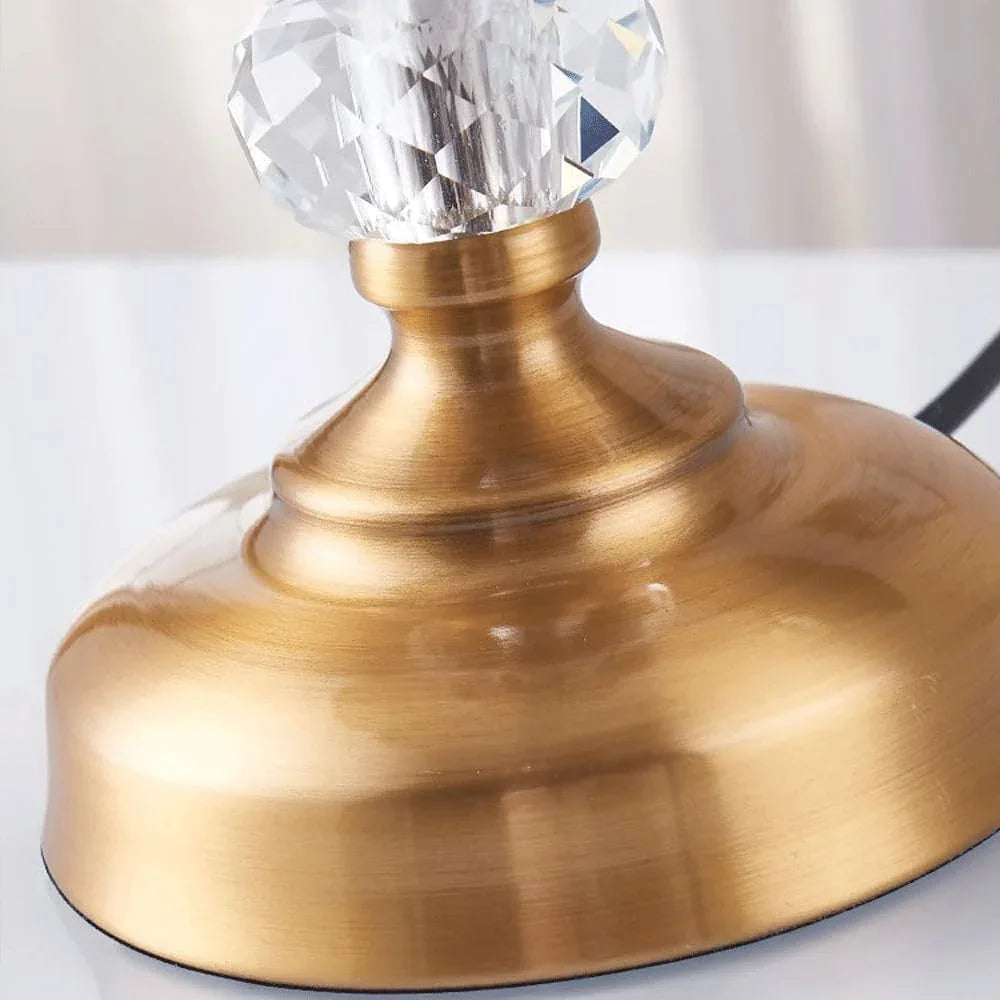 Audara-Luxury European Style Bedroom Bedside Desk Light Simple Creative Crystal Fabric Desk Lamp Living Room Study Room Office Table Lamp Restaurant Club Hotel Front Desk Lighting Fixture