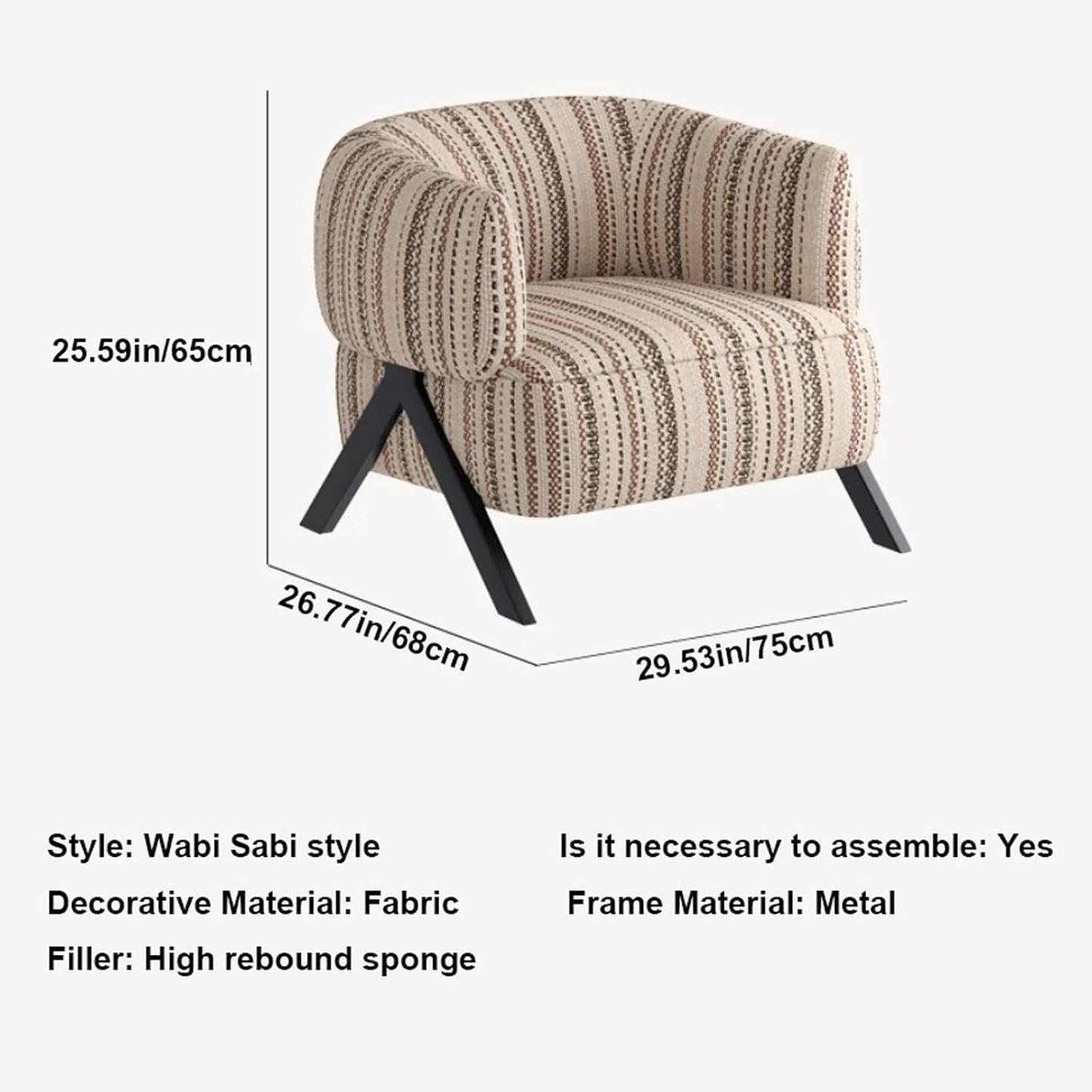 Audara-Single Person Velvet Casual Memory Foam Chair 30 Inch High-end Wingback Chair, Designed for Lazy People, with A Carbon Steel Base, Suitable for Balconies, Living Rooms, and Offices