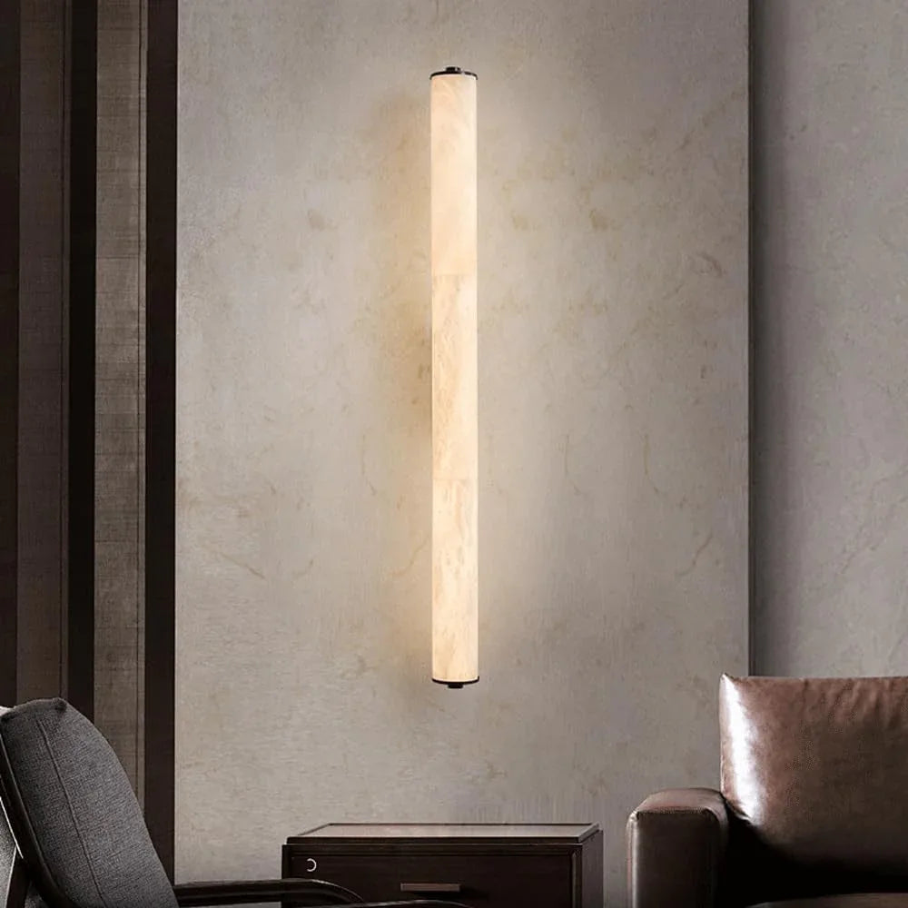 Audara-Modern Simple Wall Lamp Full Copper Long Strip Cloud Stone Wall Lights Living Room Background Wall Ambience Sconces Aisle Corridor Entryway Mounted Lighting Fixture