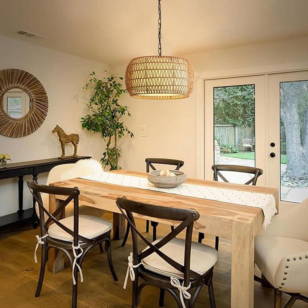 Audara-Bohemian Style Rattan Pendant Light/Chinese Style Chandeliers/Custom Handmade Rattan Hanging Lamp/Home Commercial DecorationLighting Fixture