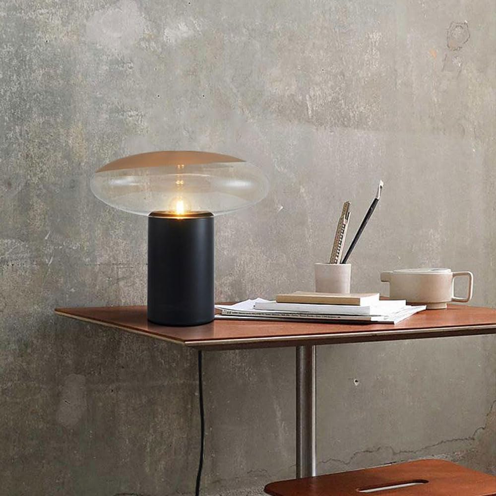 Audara-Modern Simple Sample Room Backdrop Desk Light Scandinavian Luxury White Transparent Glass Desk Lamp Hotel Villa Restaurant Decoration Lighting Fixture Bedroom Study Living Room Table Lamp