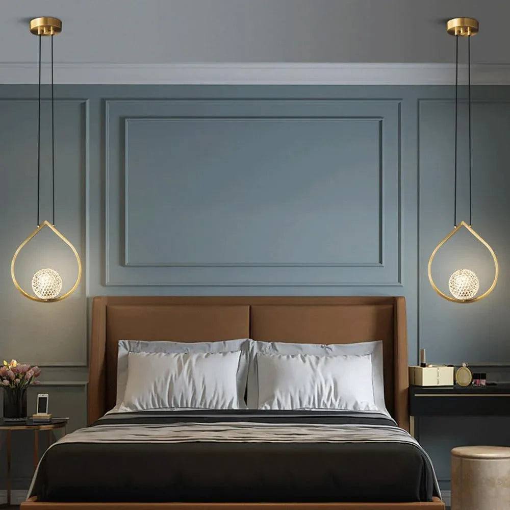 Audara-8-inch Minimalist Crystal Pendant Light, Bohemian Style, Suitable for Decorative Pendant Lights in Bedrooms, Bedside Tables, Hallways, Balconies, Living Rooms, Hotel Entryways, and Cafes.