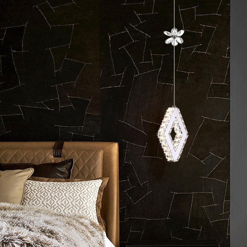 Audara-Crystal Pendant Light, 5-inch, Creative Decorative Lamp. Suitable for Modern, Minimalist, Bohemian, and European Styles. Ideal for Bedrooms, Hotel Rooms, Kitchens, Islands, Entryways, Etc.