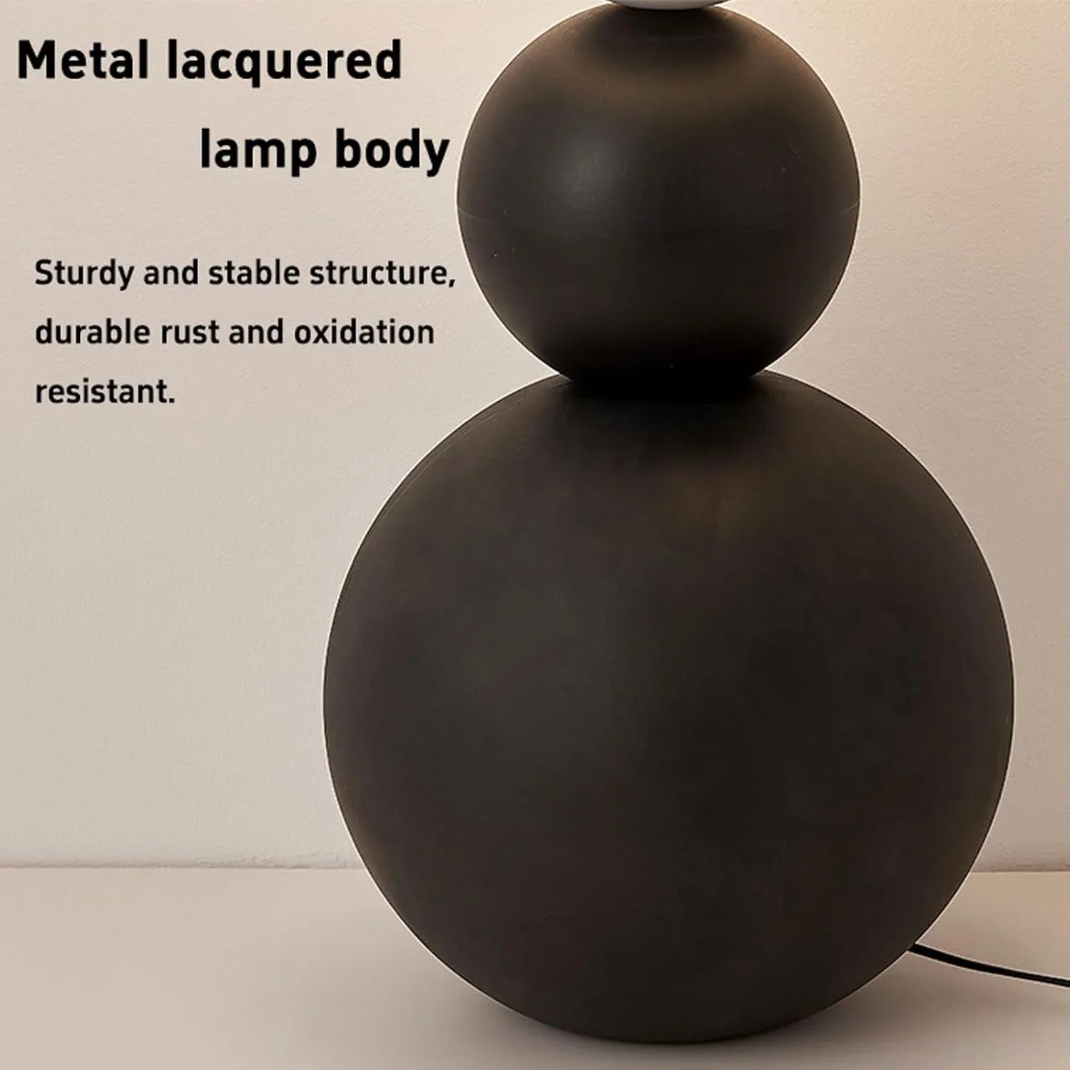 Audara-Creative Spherical LED Floor Lamp Black White Metal Standing Lamp H57.09in Corridor Living Room Bedroom Torchiere Showroom Dining Room Backdrop Decoration Lighting Fixture