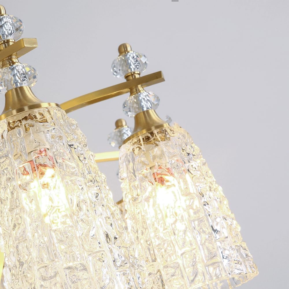 Audara-33-inch Crystal Chandeliers with 8 Light Heads European Modern-Style Chandeliers for Living Rooms Suitable for Bedrooms, Studies, Hotels, Kitchens, and Island Ceiling Lights Brass Chandelier