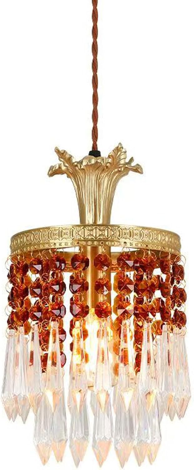 Audara-6-inch Crystal Pendant Light Suitable for Various Spaces Including Bedside, Bedroom, Hotel, Entryway, and Kitchen Island. Easily Blends Into Minimalist, Bohemian, and European Styles.