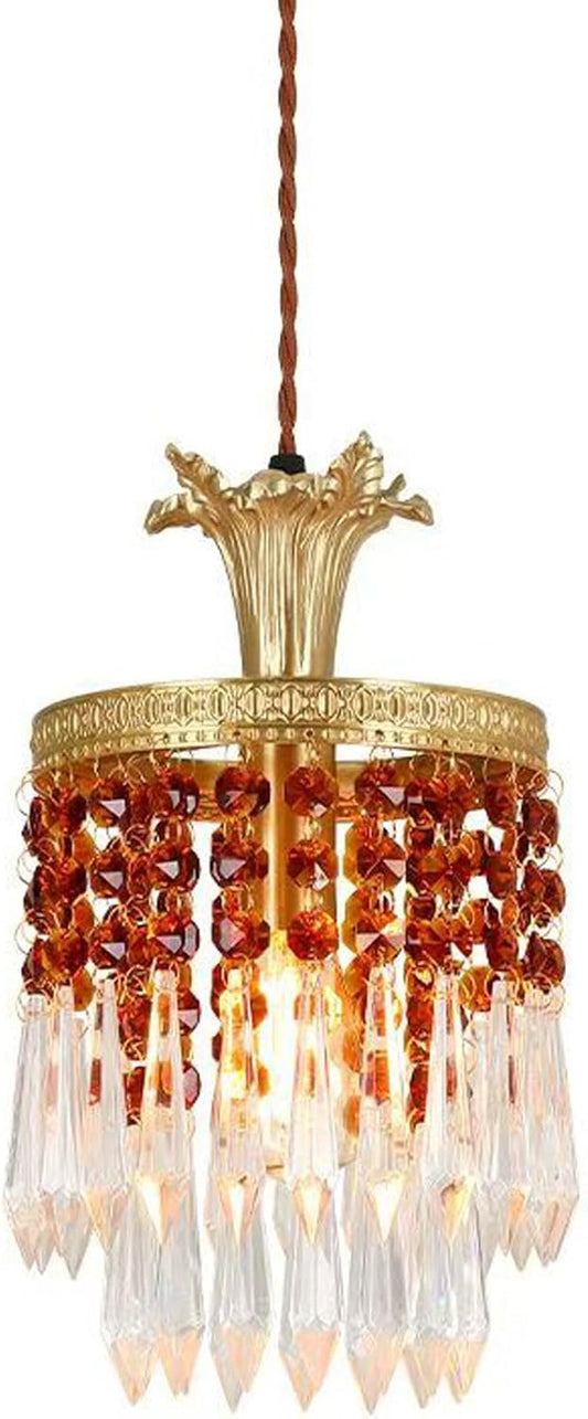 Audara-6-inch Crystal Pendant Light Suitable for Various Spaces Including Bedside, Bedroom, Hotel, Entryway, and Kitchen Island. Easily Blends Into Minimalist, Bohemian, and European Styles.