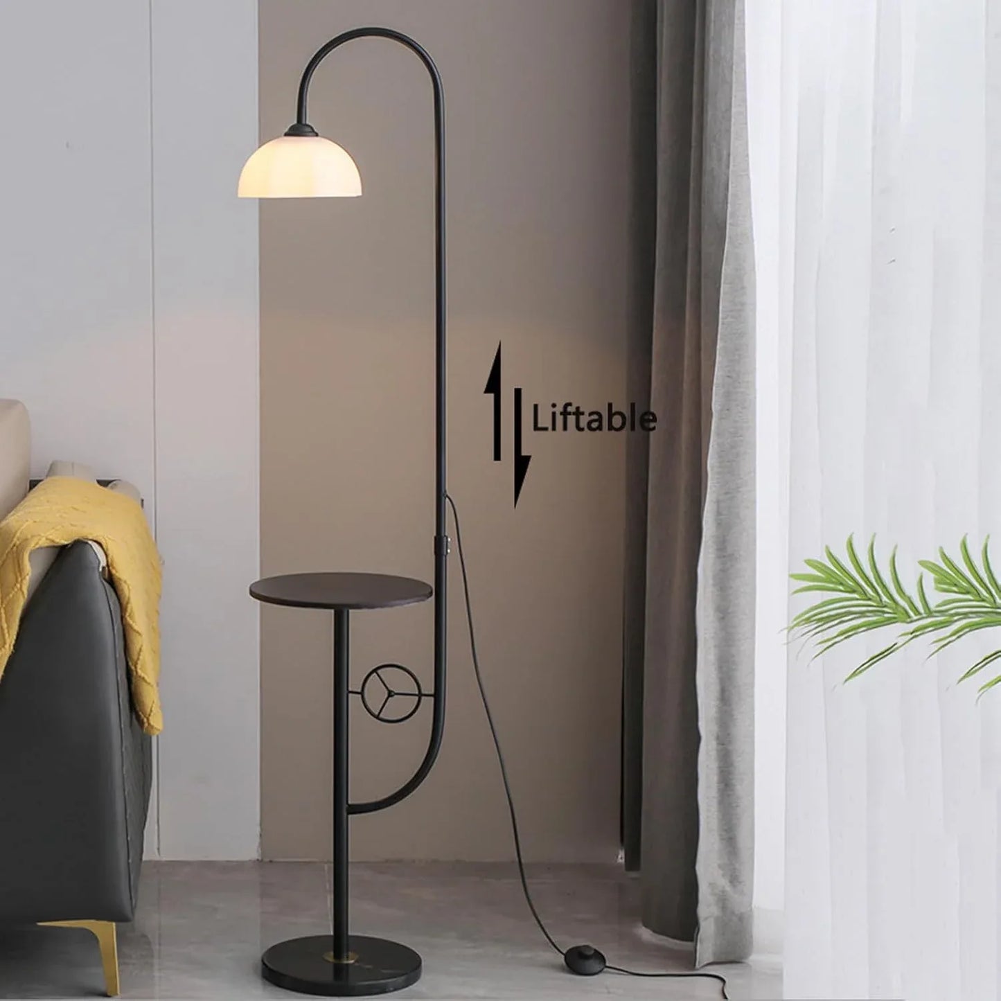 Audara-Simple with Coffee Table Living Room Floor Lamp E26 Single Light Source Tri-Color Dimming Metal Standing Lamp Study Room Bedroom Model House Torchiere Villa Rural Cafe Lighting Fixture