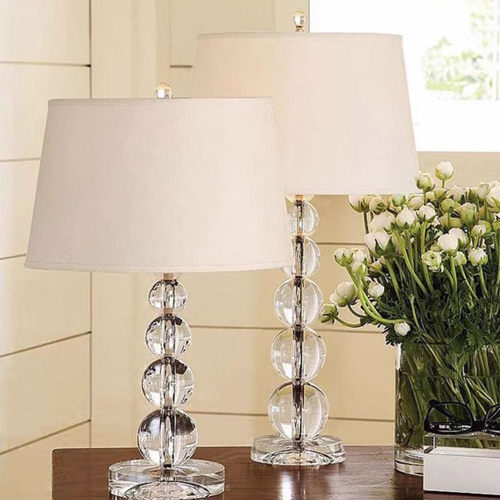 Audara-American Luxury Bedroom Bedside Desk Light Scandinavian Simple Fabric Crystal Desk Lamp Office Study Room Living Room Table Lamp Coffee Shop Hotel Guest Room Restaurant Lighting Fixture