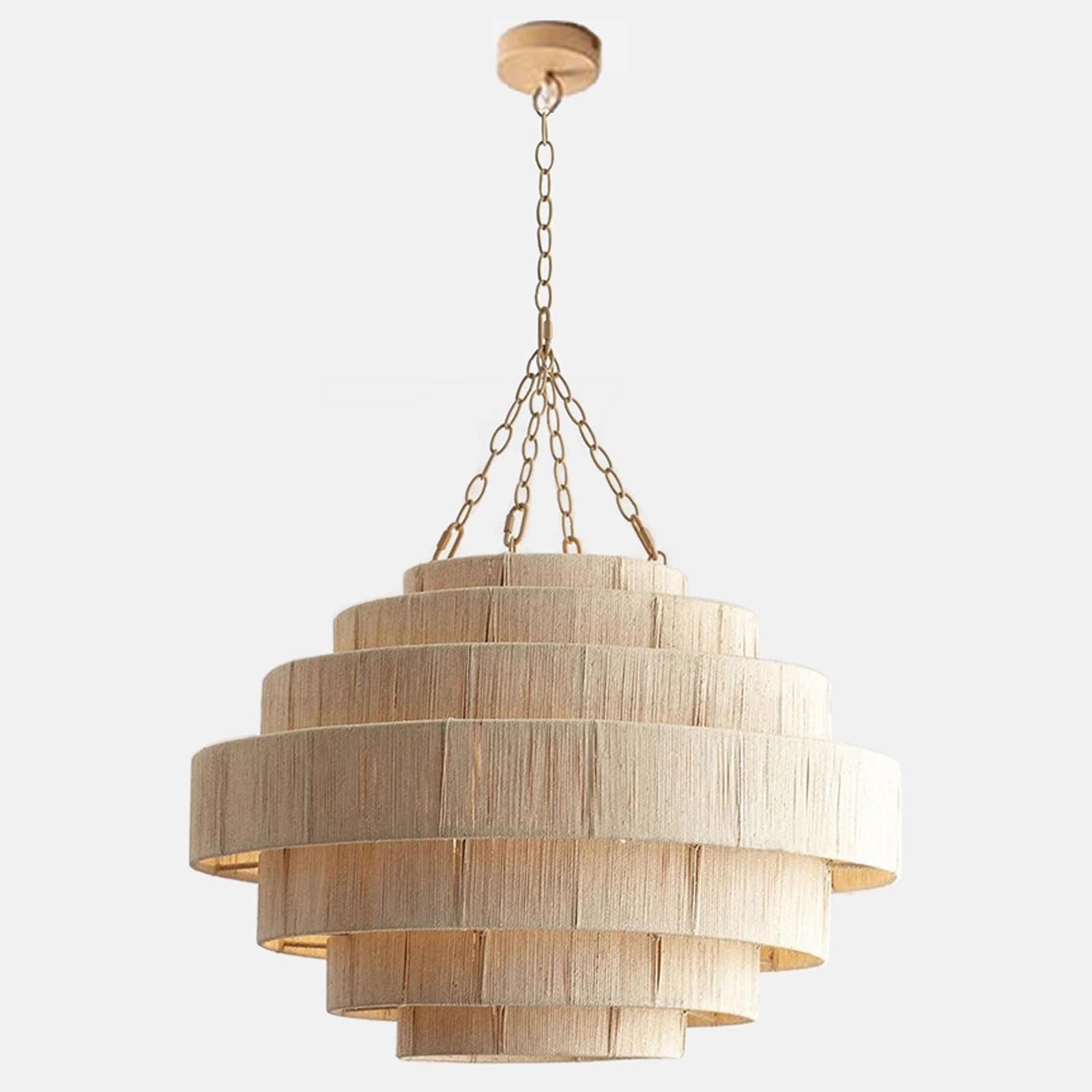 Audara Nature Color French Large Pendant Light Hemp Rope Hand-Woven Hanging Lamp E26 Lampholder D31.5in Chandelier Living Room Bedroom Balcony Hallway Mall Villa Loft Dining Room Lighting Fixture