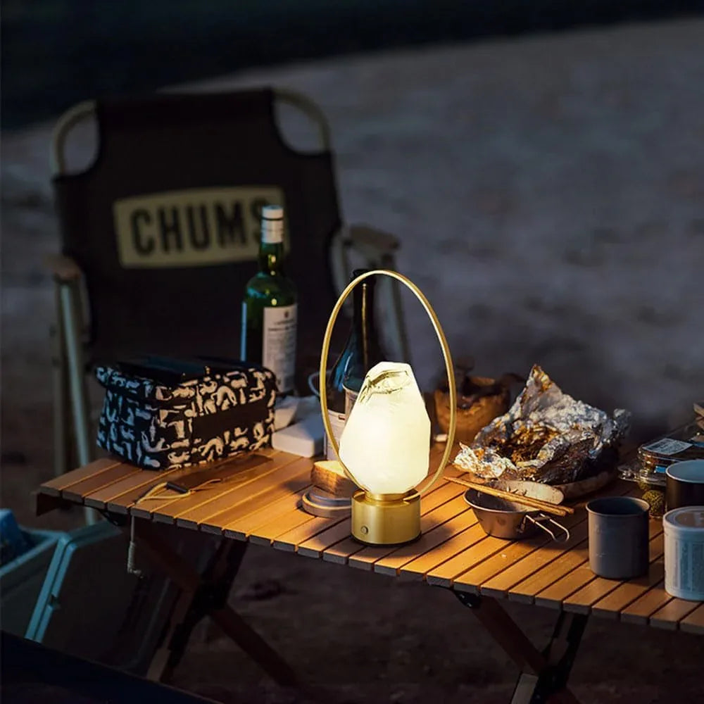 Audara-Postmodern Light Luxury Bedroom Bedside Desk Light Creative Personalized Portable Long Life H65 Copper Glass Desk Lamp Apartment Library Dormitory Table Lamp Camping Study Lighting Fixture